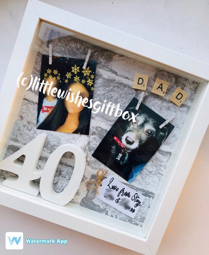 40th 30th 50th 21st Birthday Personalised Box Frame Photo Happy Scrabble Unique Gift Gifts For Him Her Any Age