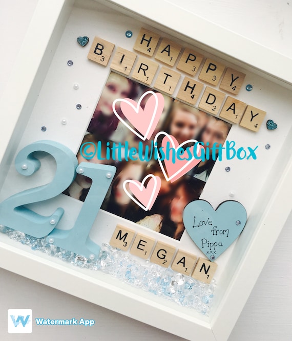 21st Birthday Personalised Photo Box Frame Image 0