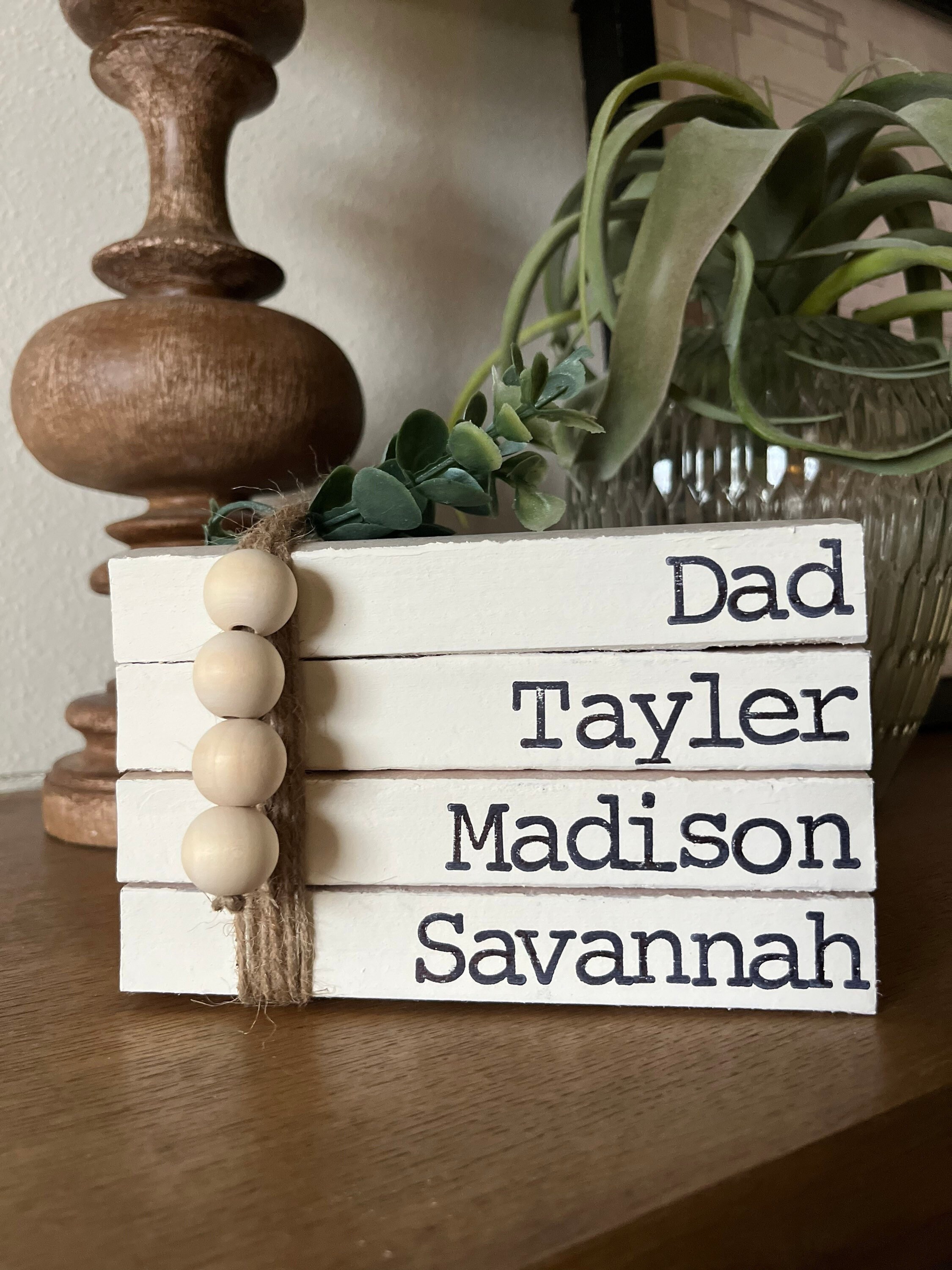 Personalized Stamped Book Stack, Family Name Decor, Wedding Gift - Etsy