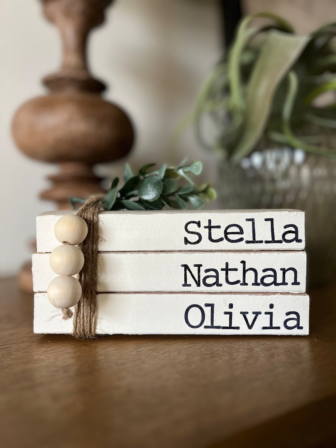 Personalized Stamped Book Stack, Family Name Decor, Wedding Gift - Etsy