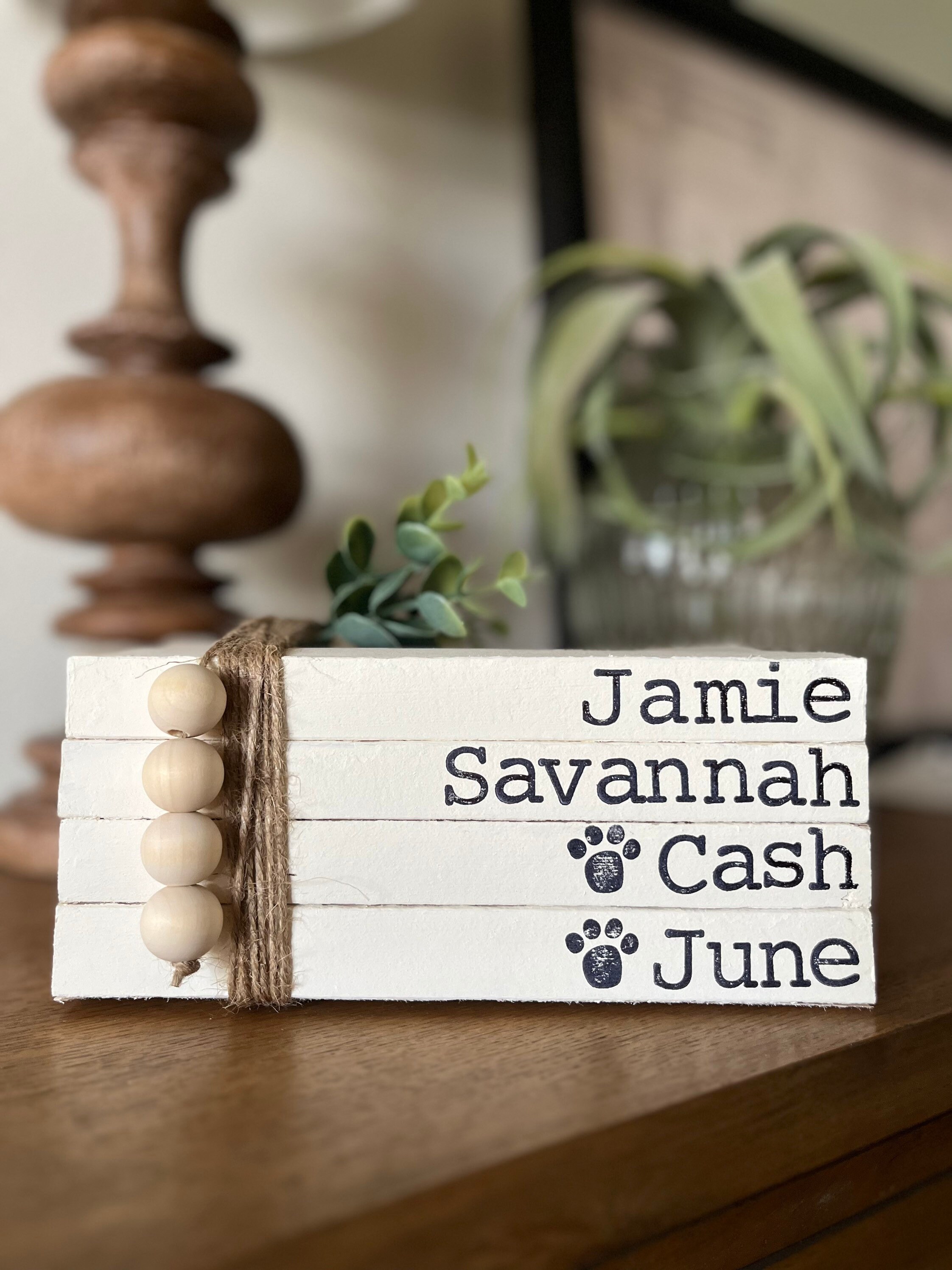 Personalized Stamped Book Stack, Family Name Decor, Wedding Gift - Etsy