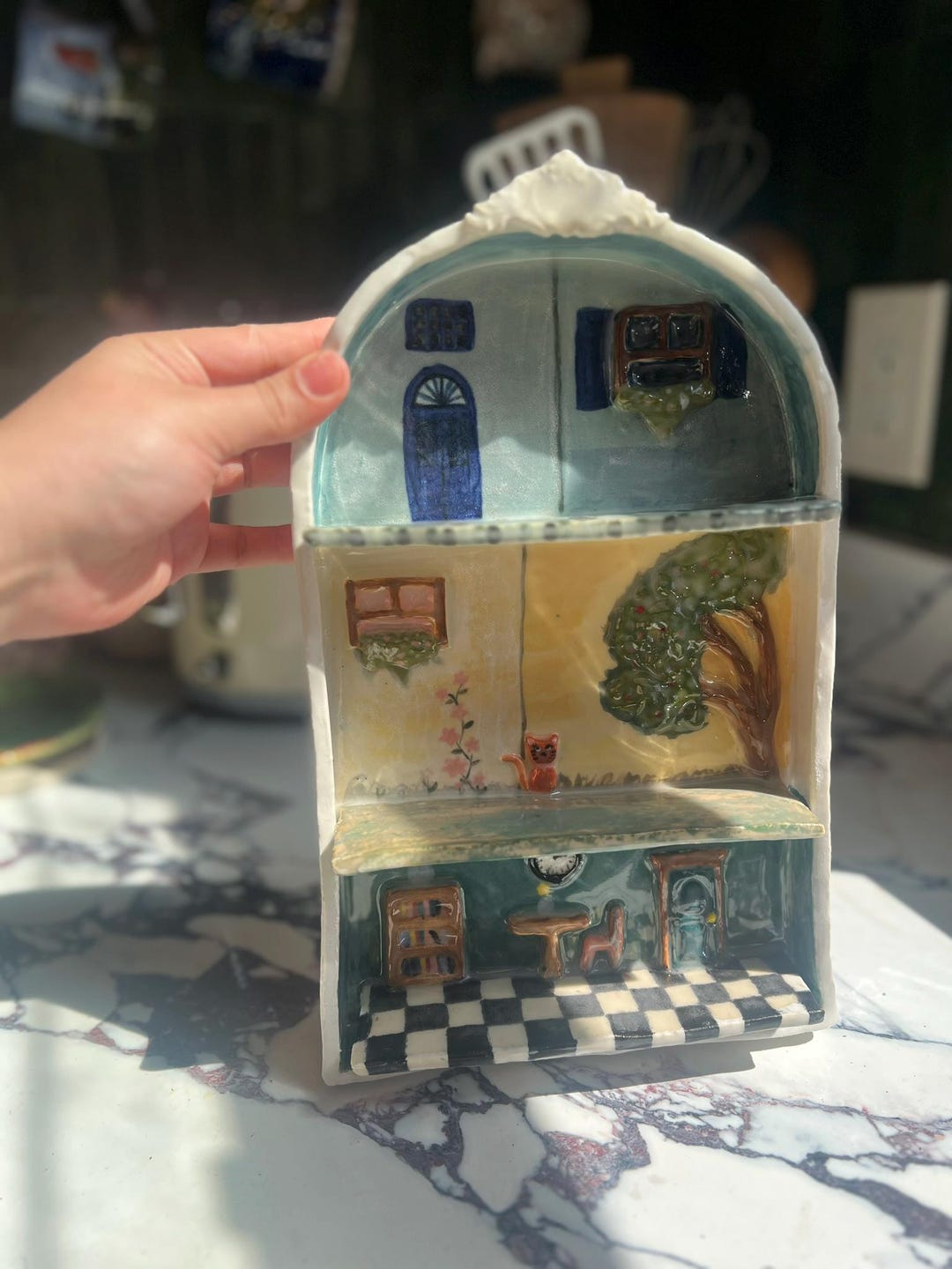 Handmade Ceramic Miniature Arch Shelf for Sonny Angels, Tiny Figurines ...