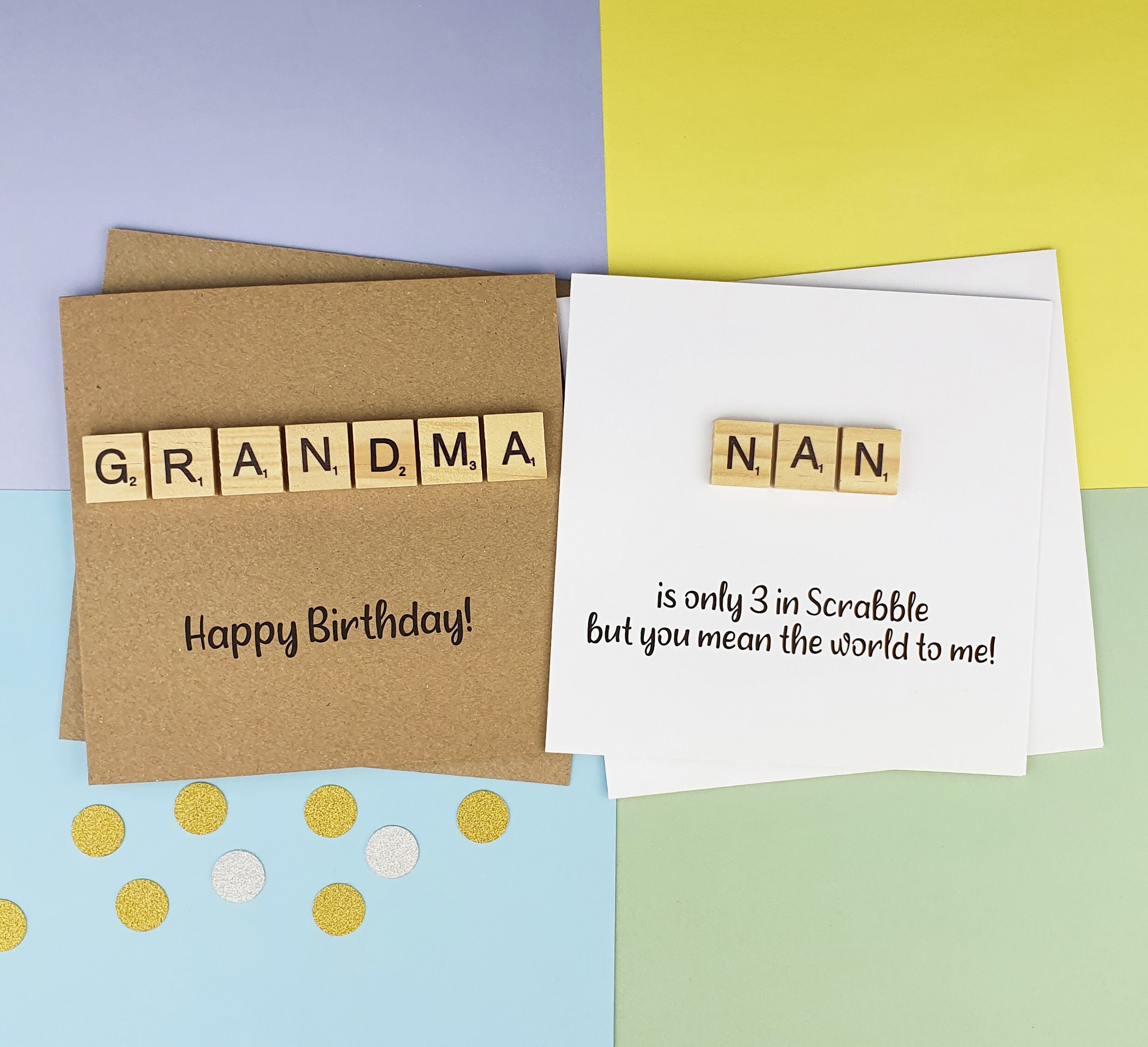 Carte Danniversaire De Scrabble Carte Faite Main Pour Nan Etsy Carte Danniversaire De Scrabble Carte Faite Main Pour Nan Etsy
