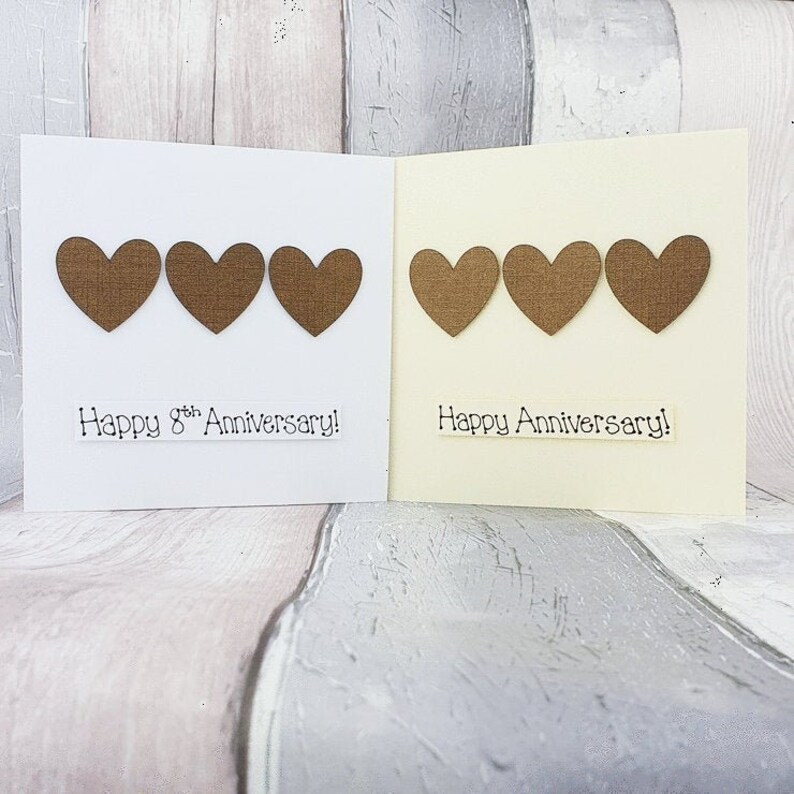8th anniversary card Bronze wedding anniversary card | Etsy