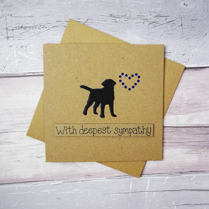 Dog sympathy card thinking of you card Handmade loss of a  Etsy