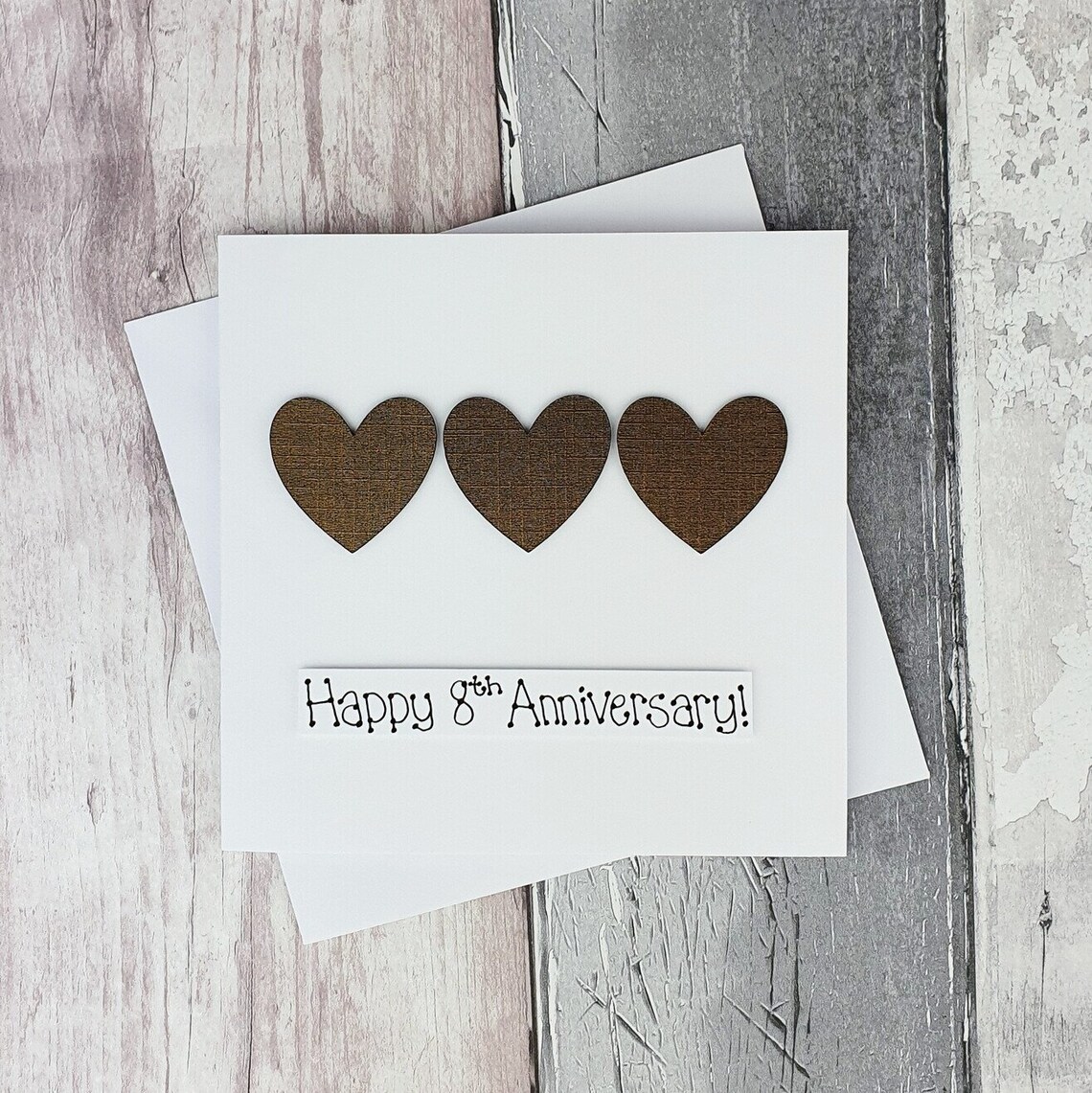 8th anniversary card Bronze wedding anniversary card Etsy