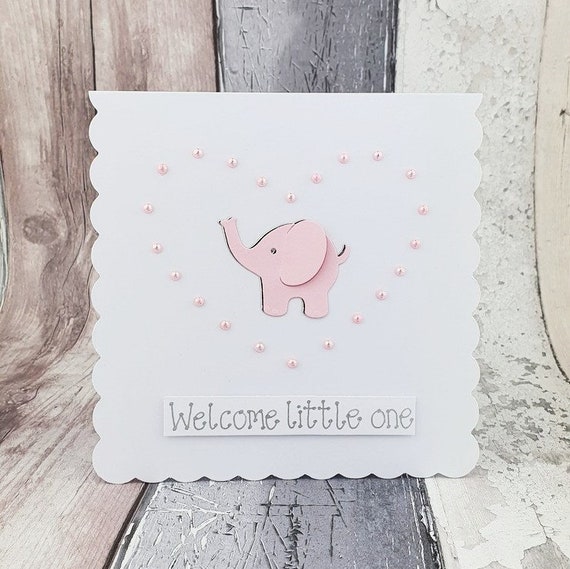 New Baby Card Handmade Card Free Personalisation Personalised Giraffe New Baby Girl Card Hello Baby Girl New Baby Girl Card