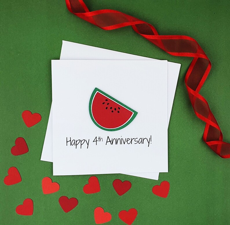 4th Anniversary Card Fruit Wedding Anniversary Card Handmade Etsy
