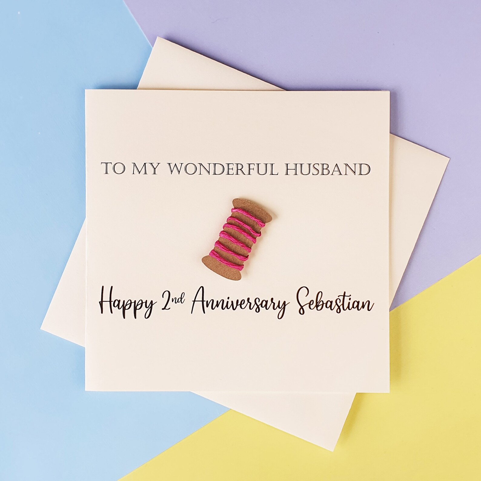 2nd Anniversary Card Cotton Wedding Anniversary Card Etsy UK