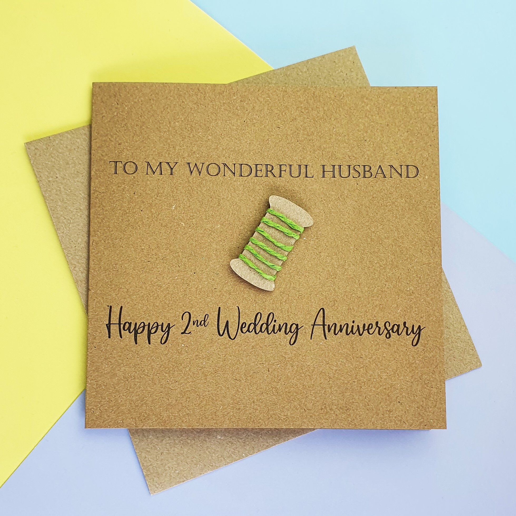 2nd Anniversary Card Cotton Wedding Anniversary Card Etsy UK