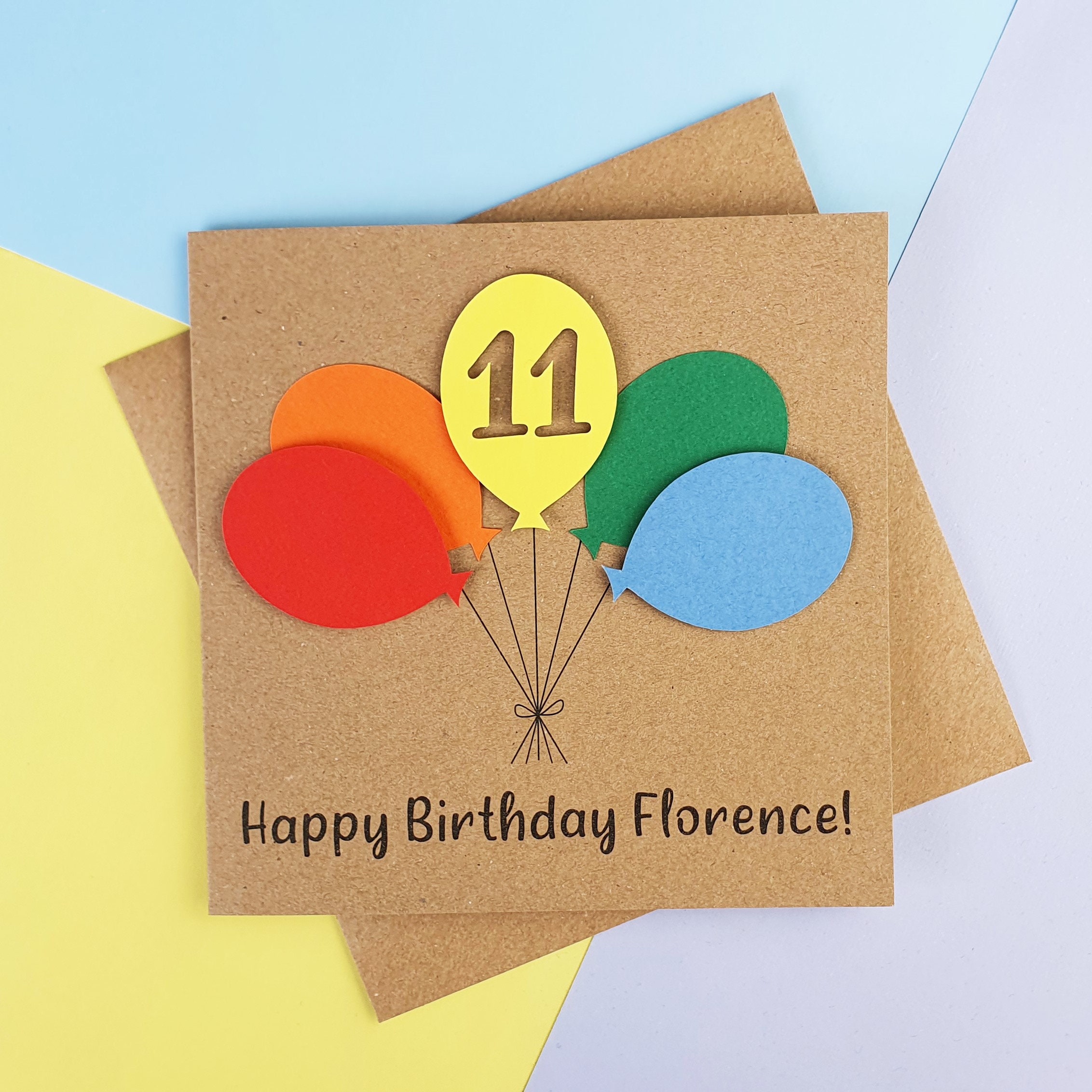 11th birthday card Eleventh birthday card Handmade birthday | Etsy
