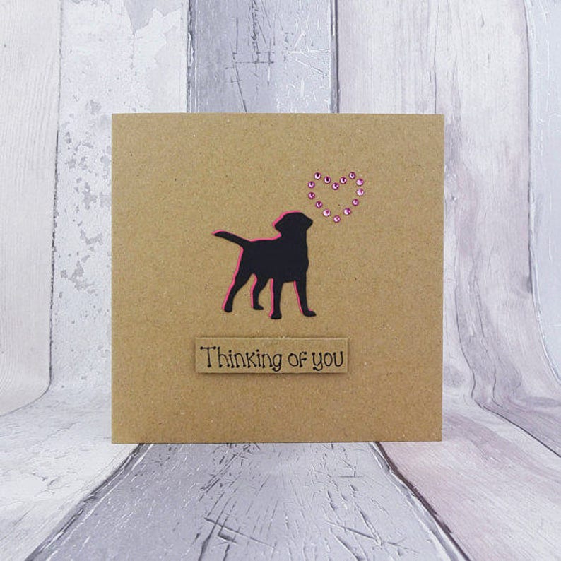 Dog sympathy card thinking of you card Handmade loss of a