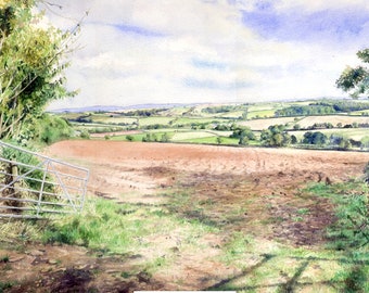 Original custom landscape painting in watercolour