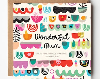 Wonderful Mum Card – Christian Mother's Day Gift