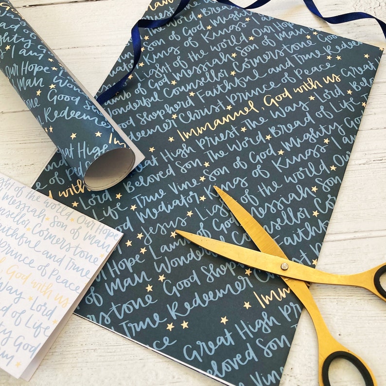 Names of Jesus Christmas Gift Wrap - Christian Wrapping Paper Names of Jesus Christmas Gift Wrap - Christian Wrapping Paper