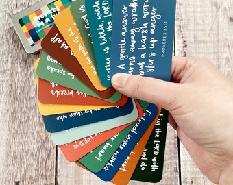 Proverbs in a Tin - 15 Hand-lettered Scripture Cards