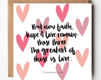 1 Corinthians 13:13 Love Card - Christian Valentine's Day