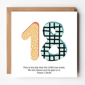 Tarjeta cristiana contemporánea para el 18.º cumpleaños o aniversario