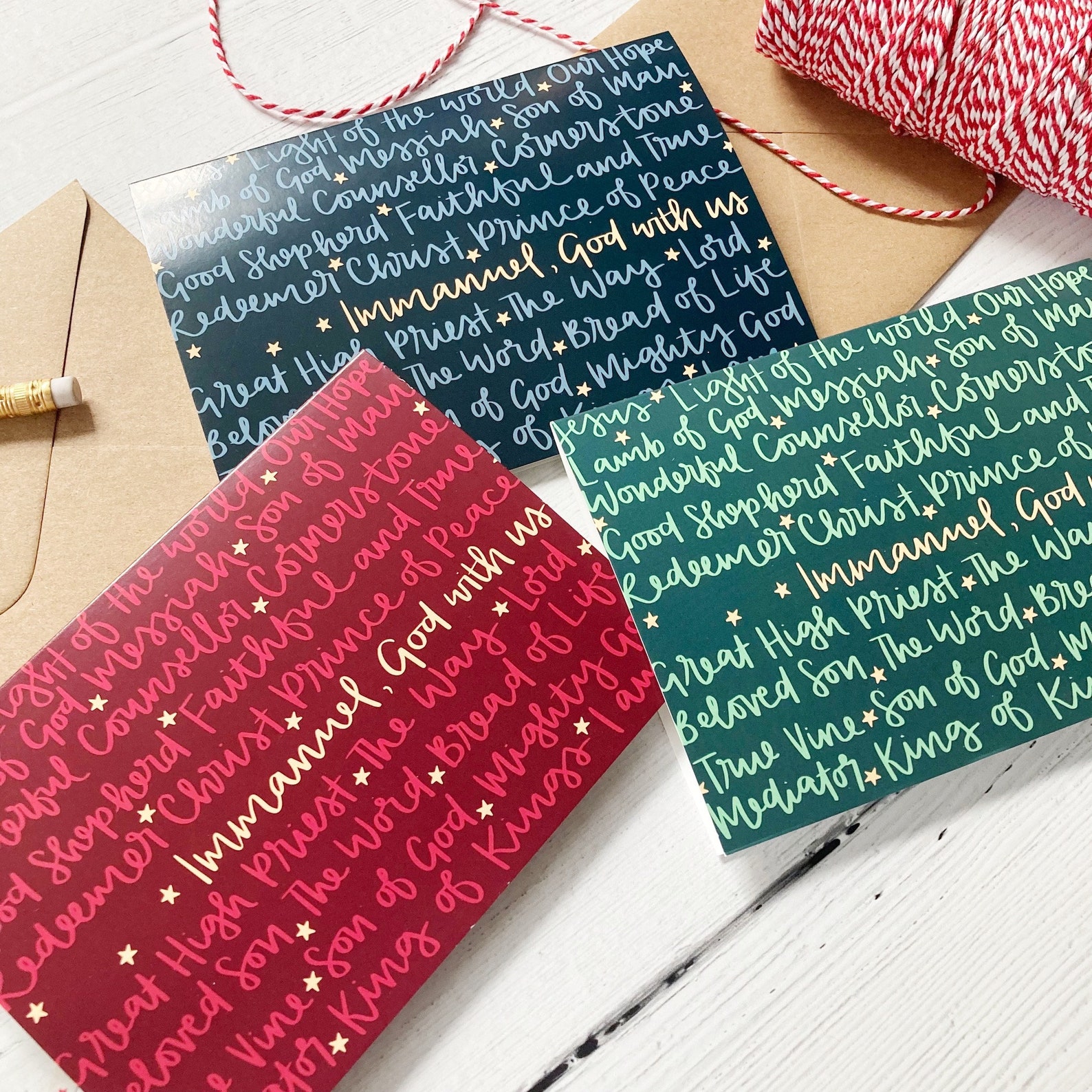 Names of Jesus Christmas Card Pack Christian Christmas Cards 6 or 12 ...