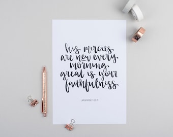 His Mercies are New Every Morning (Lamentations 3) Print