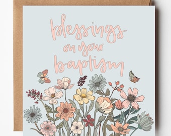 Blessings on Your Baptism Card - Christian Card