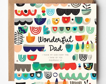 Wonderful Dad Greetings Card - Christian Father's Day Card
