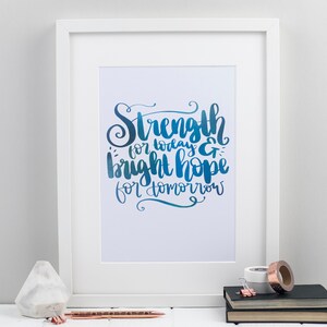Strength for Today and Bright Hope for Tomorrow A5/A5 Print - Great is Thy Faithfulness print - hymn print - Christian print - faith print