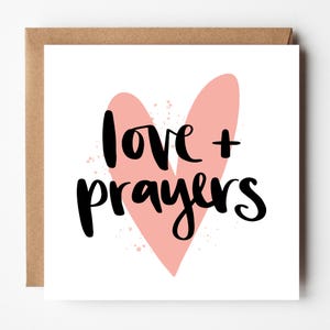 Carte d'amour et de prières - carte d'encouragement chrétien - carte de pensée pour vous
