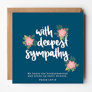 Tarjeta de condolencias cristianas - Salmo 147:3
