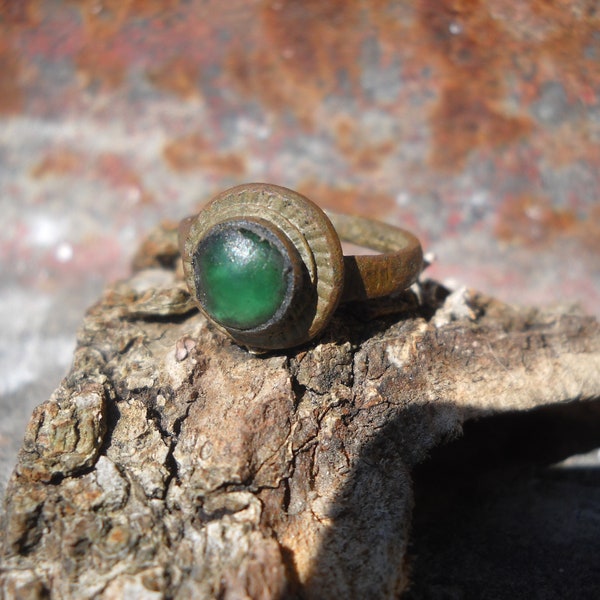 Medieval ring with stone.Elegant patina.16th-17th century.