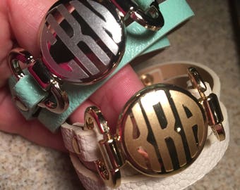 Monogrammed Wrap Bracelet- Several Colors to Choose From PERSONALIZED