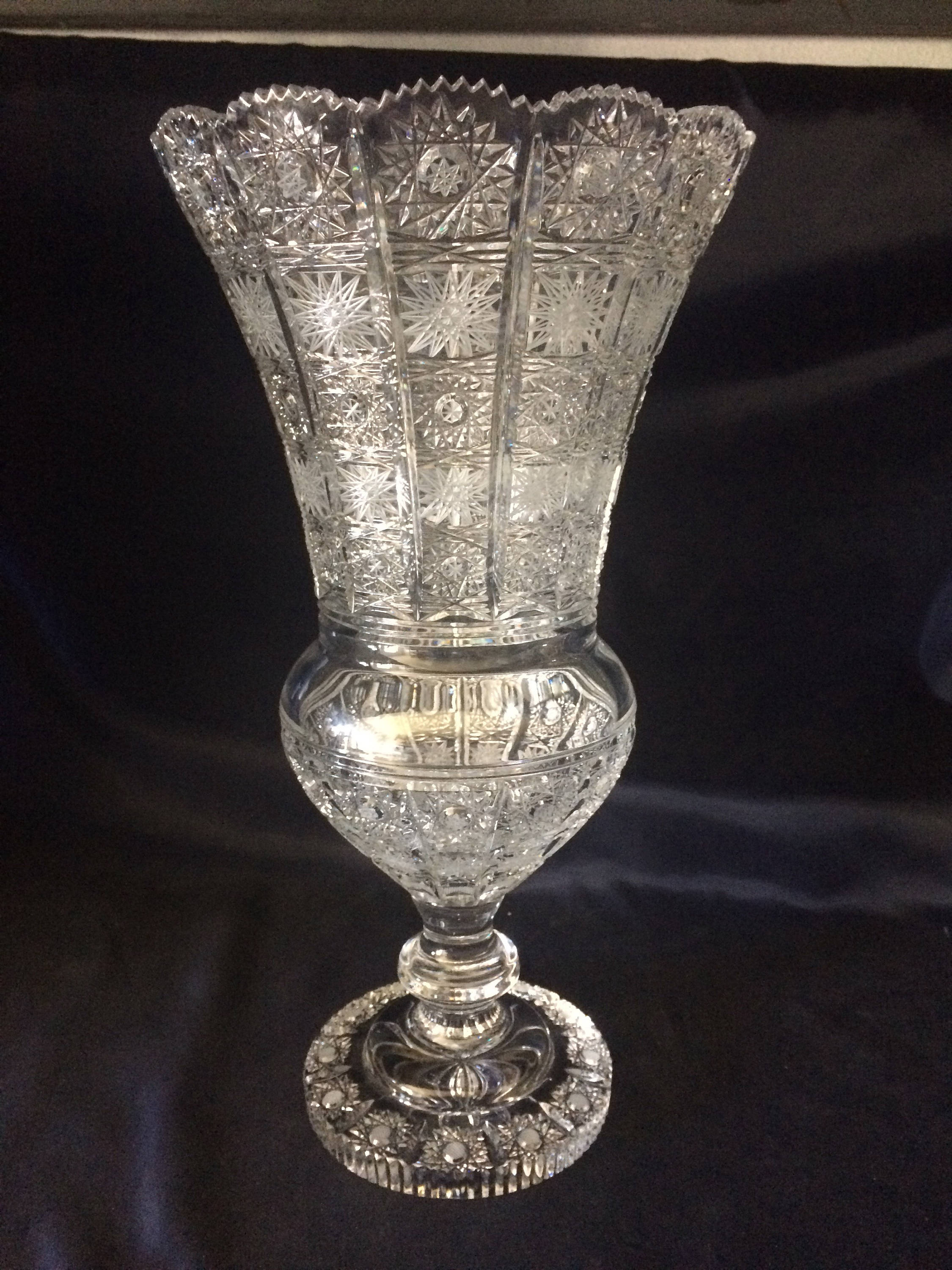 Cristal de Bohême tchèque coupe cristal Vase 41cm Etsy