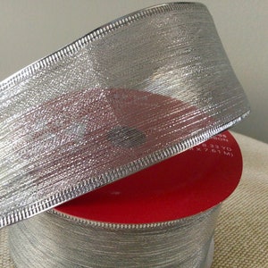 2 1/2” Silver Lame Wired Ribbon Roll
