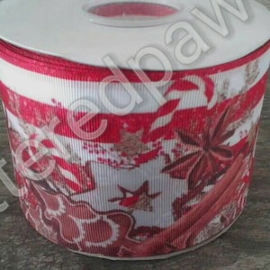 3&quot; Christmas Cookie / Stripe Grosgrain Ribbon