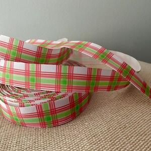 7/8&quot; Classic Christmas Plaid Grosgrain Ribbon By The Yard