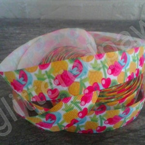 7/8&quot; Bright Tropical Fruit Grosgrain Ribbon