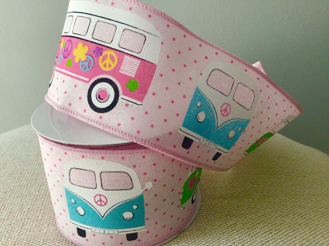 2 1/2” Groovy Bus Wired Ribbon Roll 10 Yards - Etsy