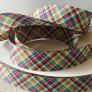 7/8” Classic Gentleman’s Plaid Grosgrain Ribbon