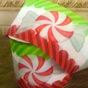 3” Christmas Peppermints Grosgrain Ribbon
