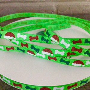 3/8” Christmas Treats on Green Grosgrain Ribbon