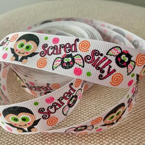 7/8 ”Halloween Scared Dummes Ripsband Meterware