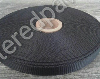 5/8" Black Heavy Duty Nylon Webbing