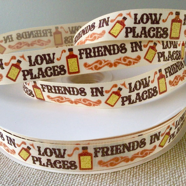 7/8” Friends in Low Places Grosgrain Ribbon