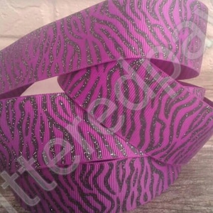 1.5&quot; Black Zebra Print on Purple Grosgrain Ribbon