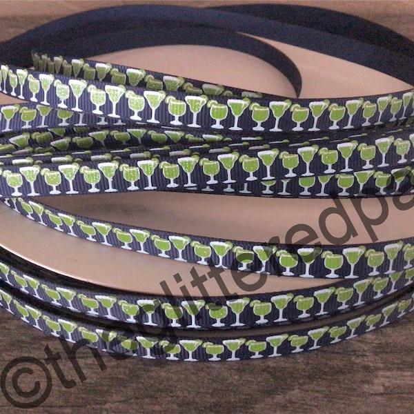 3/8” Margaritas on Navy Blue Grosgrain Ribbon
