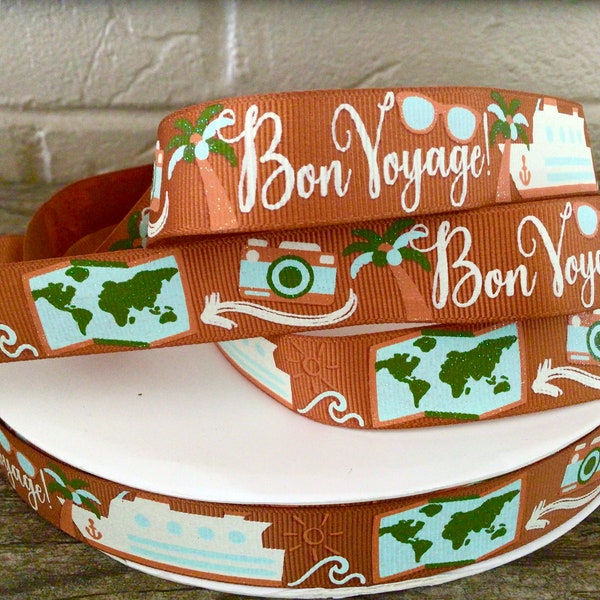 7/8” Bon Voyage Grosgrain Ribbon