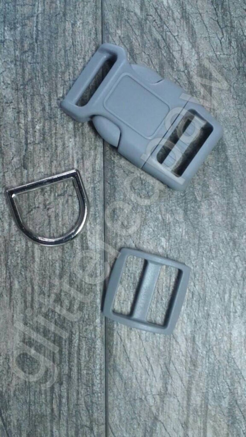 1 Grey Dog Collar Hardware 1 Buckle Tri Glide Etsy