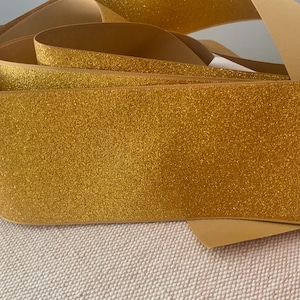 3&quot; Gold Glitter Grosgrain Ribbon By The Yard
