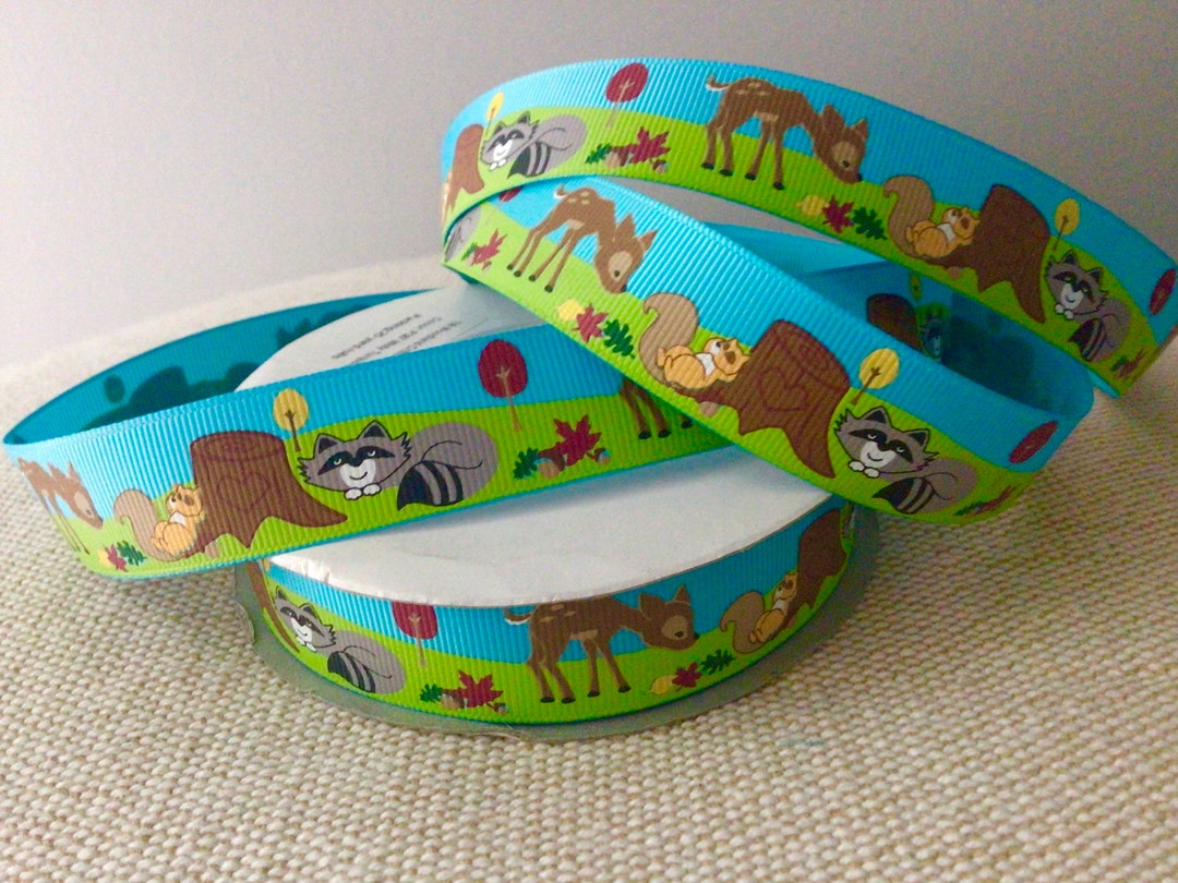 7/8” Woodland Animals Grosgrain Ribbon by the Yard - Etsy