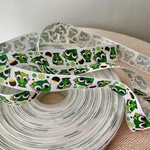 7/8” Saint Patrick’s Day Owls Grosgrain Ribbon By The Yard